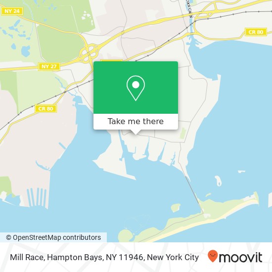 Mapa de Mill Race, Hampton Bays, NY 11946