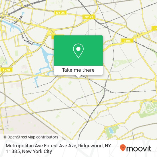 Mapa de Metropolitan Ave Forest Ave Ave, Ridgewood, NY 11385