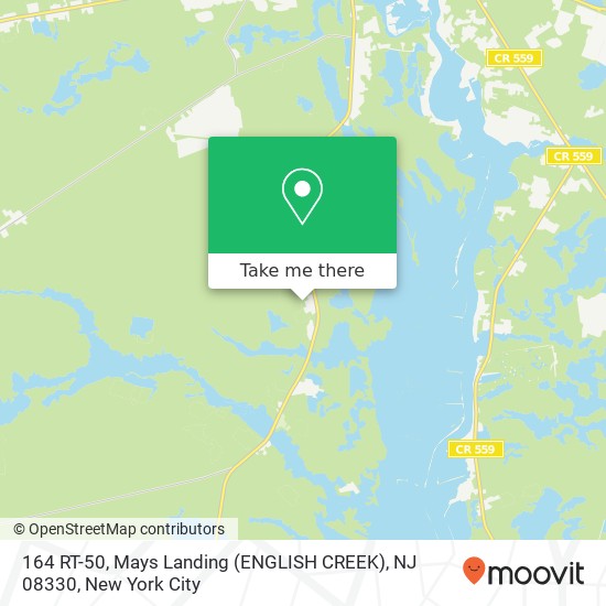 Mapa de 164 RT-50, Mays Landing (ENGLISH CREEK), NJ 08330