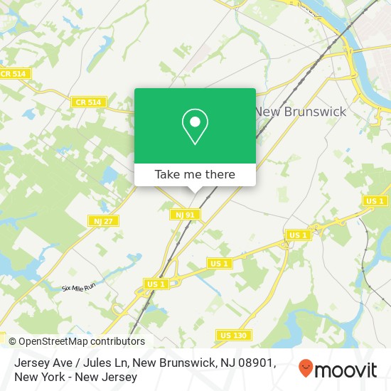 Mapa de Jersey Ave / Jules Ln, New Brunswick, NJ 08901