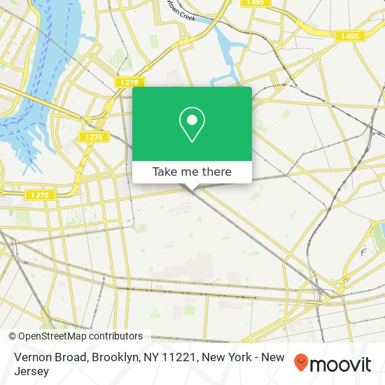 Mapa de Vernon Broad, Brooklyn, NY 11221