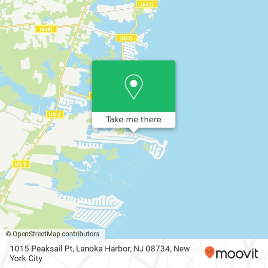 Mapa de 1015 Peaksail Pt, Lanoka Harbor, NJ 08734