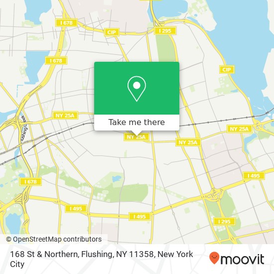 Mapa de 168 St & Northern, Flushing, NY 11358