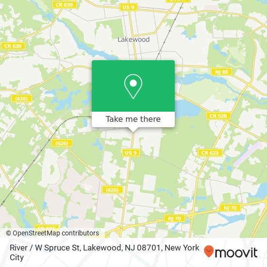 Mapa de River / W Spruce St, Lakewood, NJ 08701