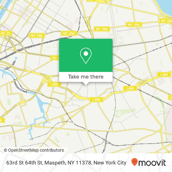 63rd St 64th St, Maspeth, NY 11378 map