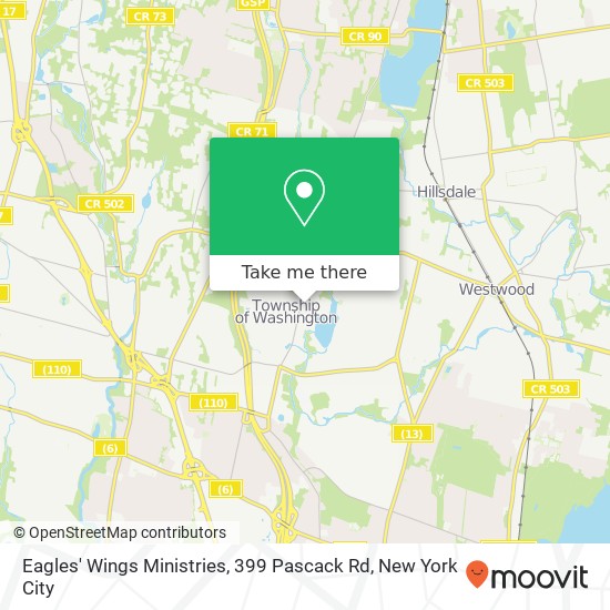 Mapa de Eagles' Wings Ministries, 399 Pascack Rd