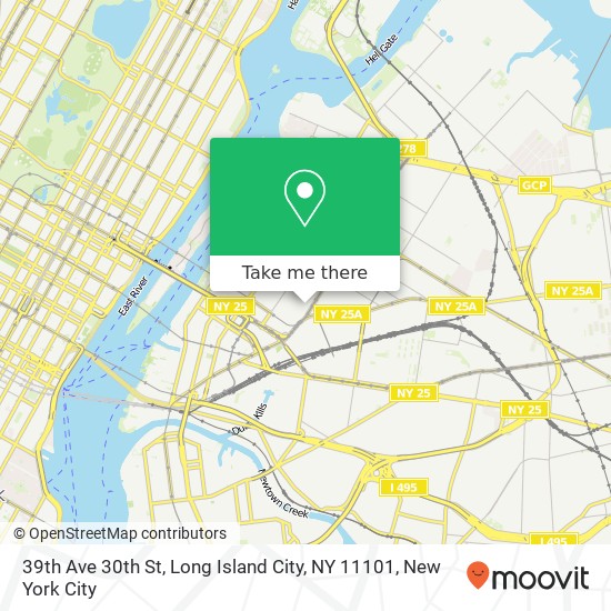 Mapa de 39th Ave 30th St, Long Island City, NY 11101