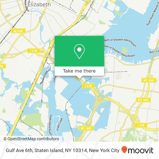 Mapa de Gulf Ave 6th, Staten Island, NY 10314