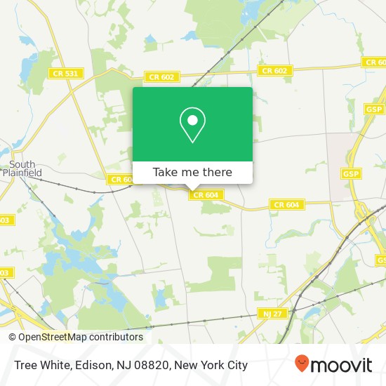 Mapa de Tree White, Edison, NJ 08820