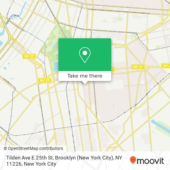 Mapa de Tilden Ave E 25th St, Brooklyn (New York City), NY 11226