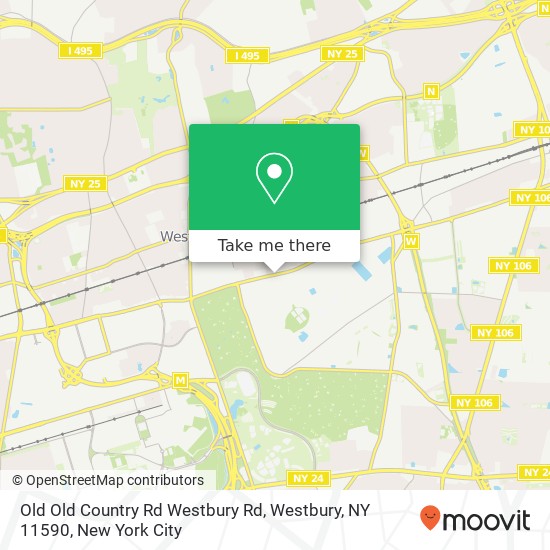 Mapa de Old Old Country Rd Westbury Rd, Westbury, NY 11590