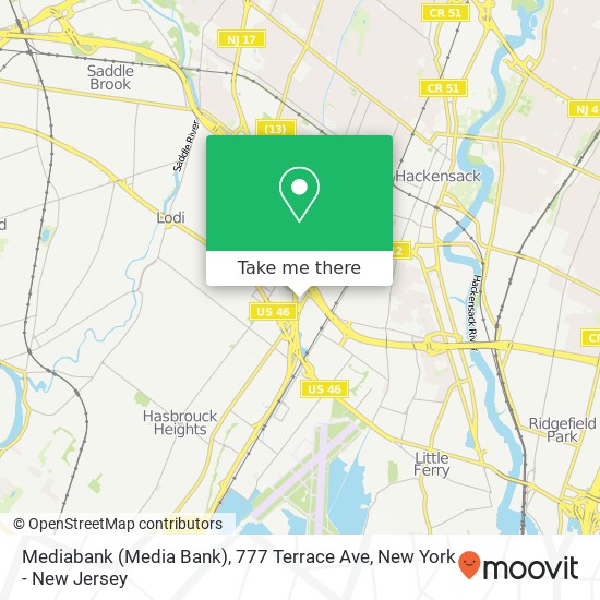 Mapa de Mediabank (Media Bank), 777 Terrace Ave