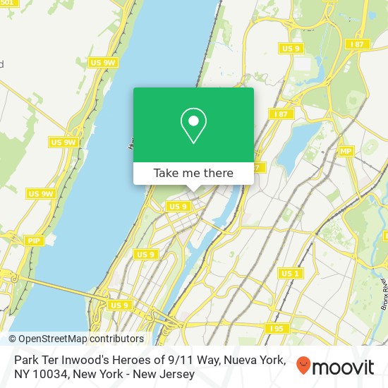 Park Ter Inwood's Heroes of 9 / 11 Way, Nueva York, NY 10034 map