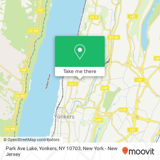 Mapa de Park Ave Lake, Yonkers, NY 10703