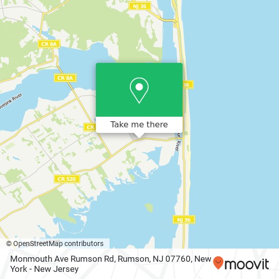 Monmouth Ave Rumson Rd, Rumson, NJ 07760 map