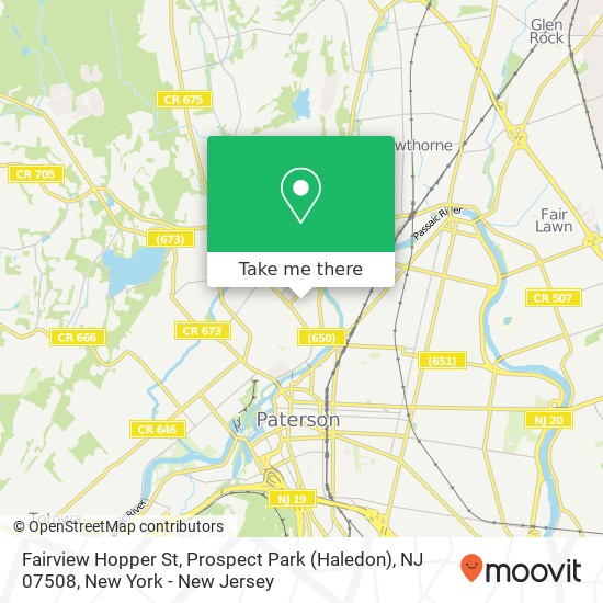 Mapa de Fairview Hopper St, Prospect Park (Haledon), NJ 07508