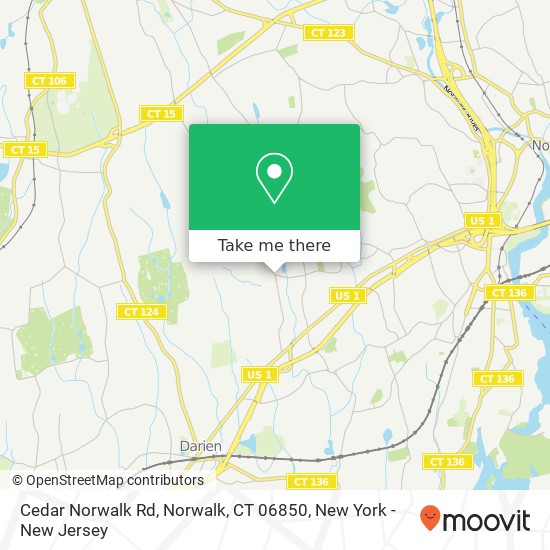 Mapa de Cedar Norwalk Rd, Norwalk, CT 06850