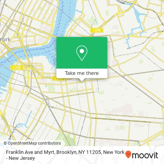 Mapa de Franklin Ave and Myrt, Brooklyn, NY 11205