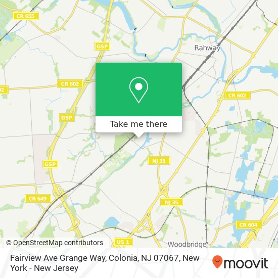 Fairview Ave Grange Way, Colonia, NJ 07067 map