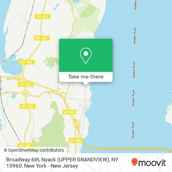 Mapa de Broadway 6th, Nyack (UPPER GRANDVIEW), NY 10960