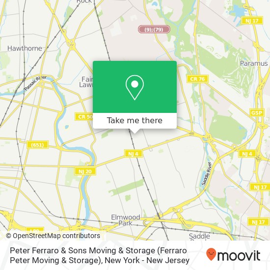 Mapa de Peter Ferraro & Sons Moving & Storage