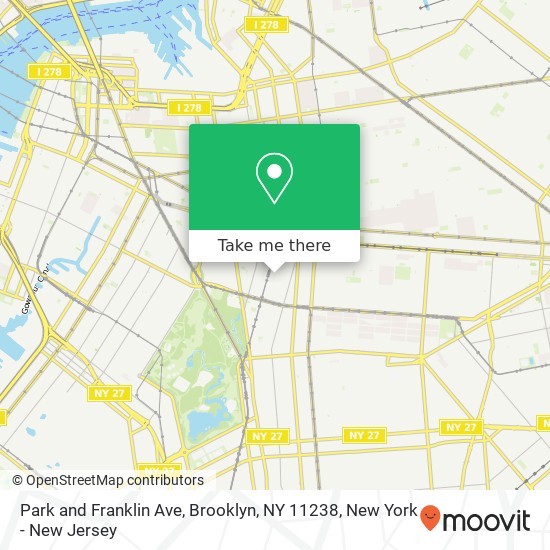 Mapa de Park and Franklin Ave, Brooklyn, NY 11238