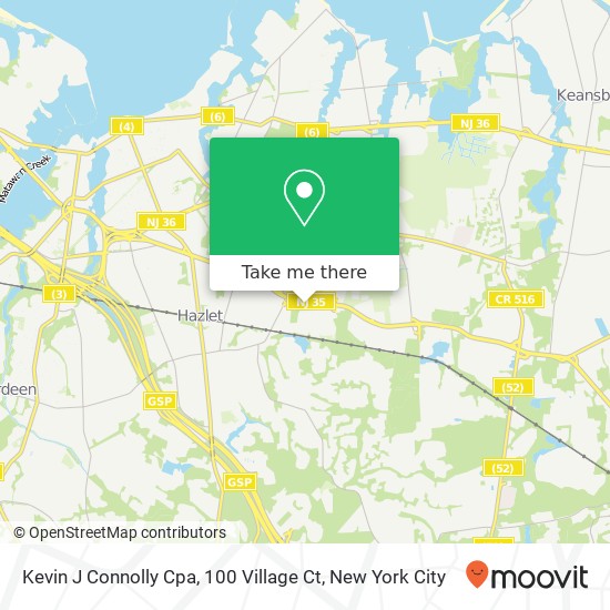 Mapa de Kevin J Connolly Cpa, 100 Village Ct