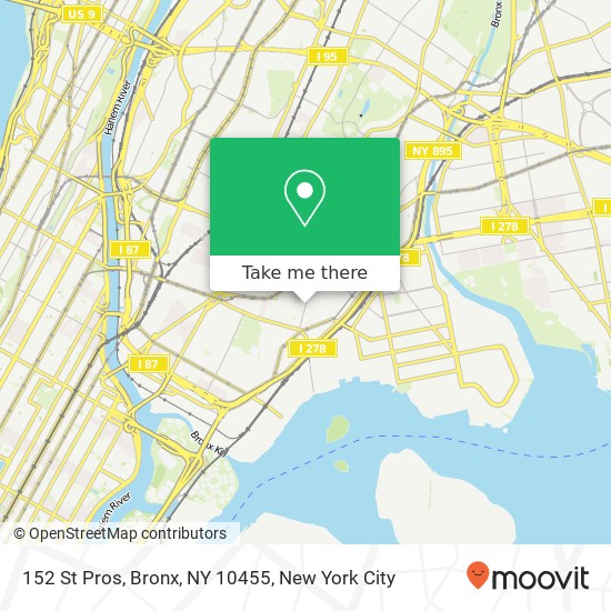 Mapa de 152 St Pros, Bronx, NY 10455