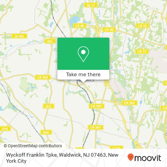 Mapa de Wyckoff Franklin Tpke, Waldwick, NJ 07463