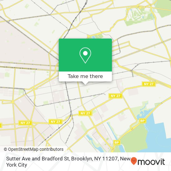Mapa de Sutter Ave and Bradford St, Brooklyn, NY 11207