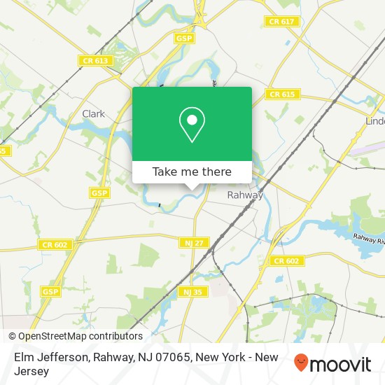 Mapa de Elm Jefferson, Rahway, NJ 07065