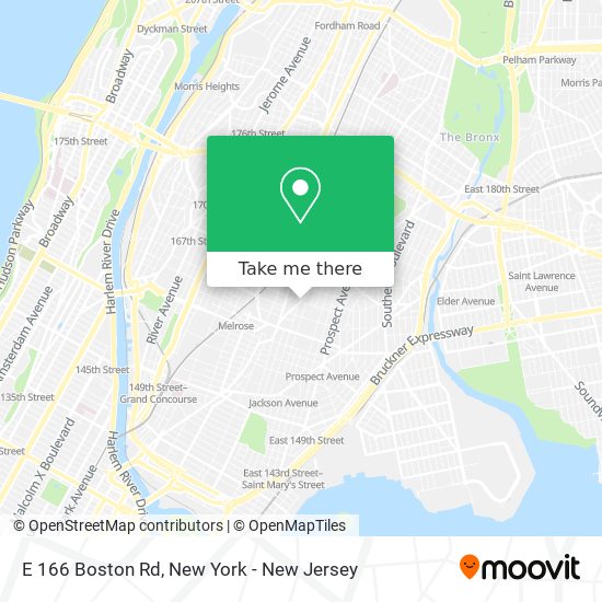 Mapa de E 166 Boston Rd