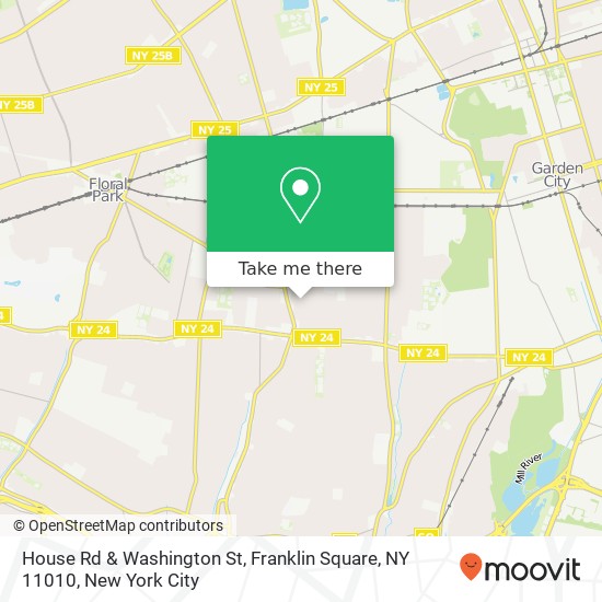 Mapa de House Rd & Washington St, Franklin Square, NY 11010