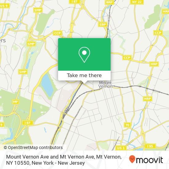 Mapa de Mount Vernon Ave and Mt Vernon Ave, Mt Vernon, NY 10550