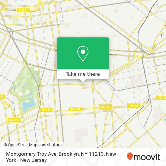 Mapa de Montgomery Troy Ave, Brooklyn, NY 11213