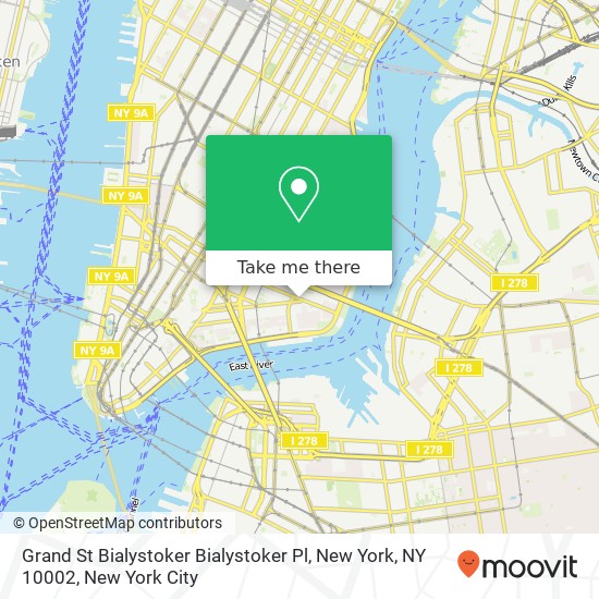 Mapa de Grand St Bialystoker Bialystoker Pl, New York, NY 10002
