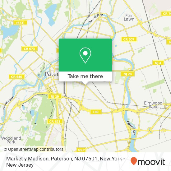 Mapa de Market y Madison, Paterson, NJ 07501