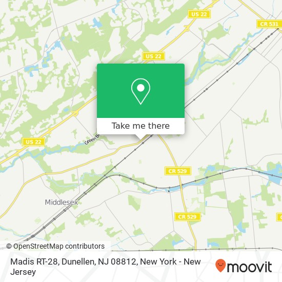 Mapa de Madis RT-28, Dunellen, NJ 08812