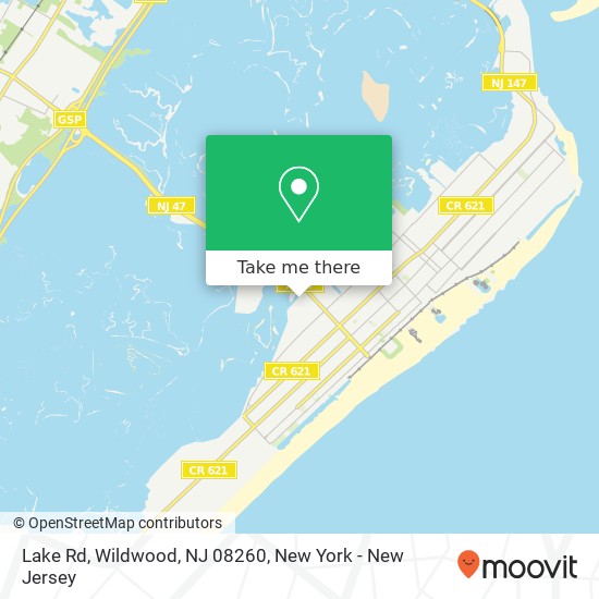 Mapa de Lake Rd, Wildwood, NJ 08260