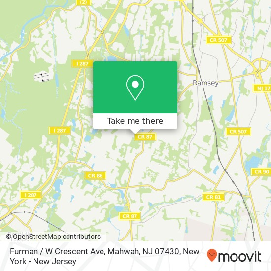 Mapa de Furman / W Crescent Ave, Mahwah, NJ 07430