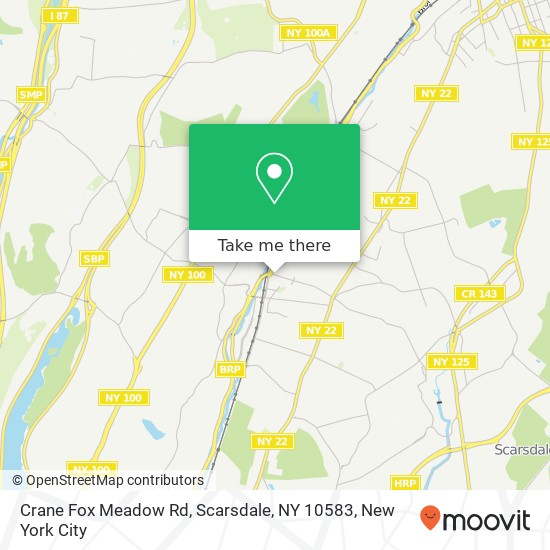 Mapa de Crane Fox Meadow Rd, Scarsdale, NY 10583