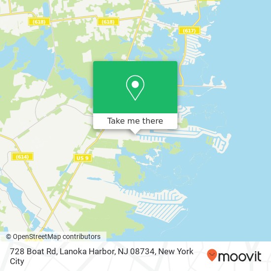 Mapa de 728 Boat Rd, Lanoka Harbor, NJ 08734