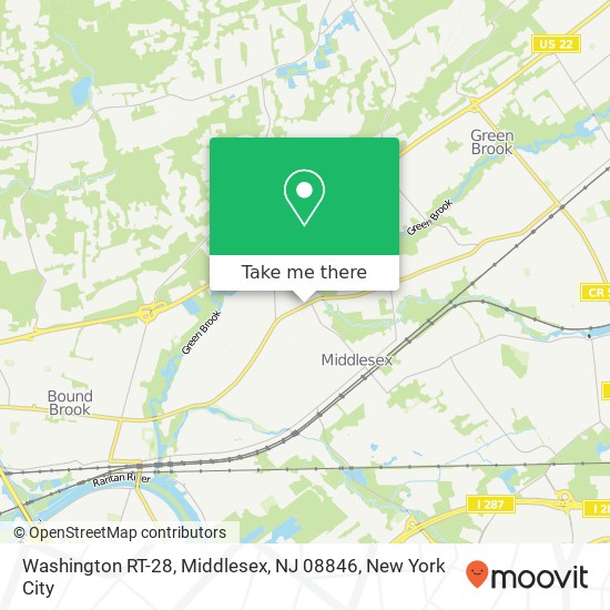 Mapa de Washington RT-28, Middlesex, NJ 08846