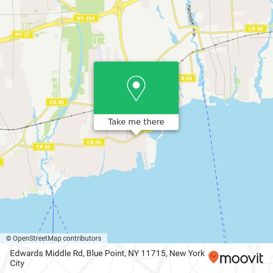 Mapa de Edwards Middle Rd, Blue Point, NY 11715