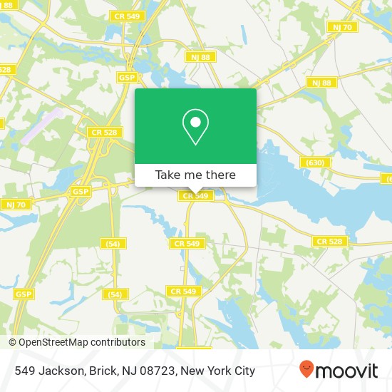 Mapa de 549 Jackson, Brick, NJ 08723