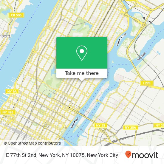Mapa de E 77th St 2nd, New York, NY 10075