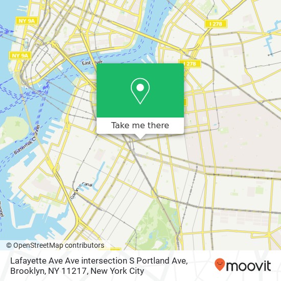 Mapa de Lafayette Ave Ave intersection S Portland Ave, Brooklyn, NY 11217