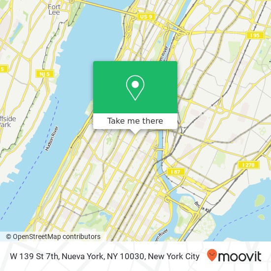 Mapa de W 139 St 7th, Nueva York, NY 10030