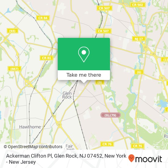 Mapa de Ackerman Clifton Pl, Glen Rock, NJ 07452