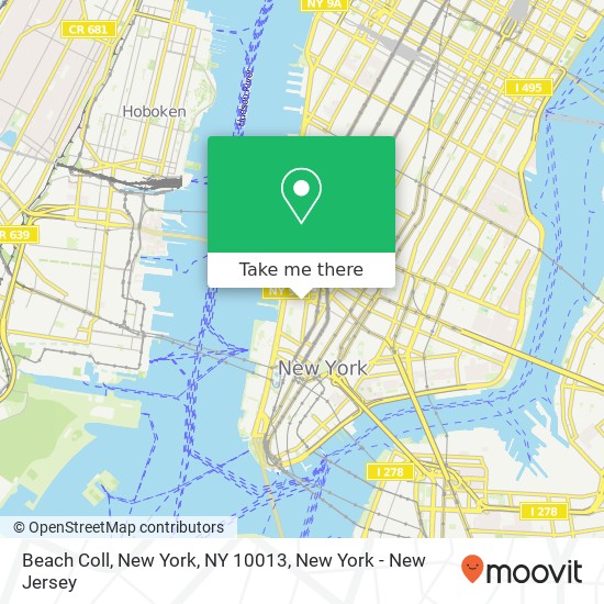 Mapa de Beach Coll, New York, NY 10013